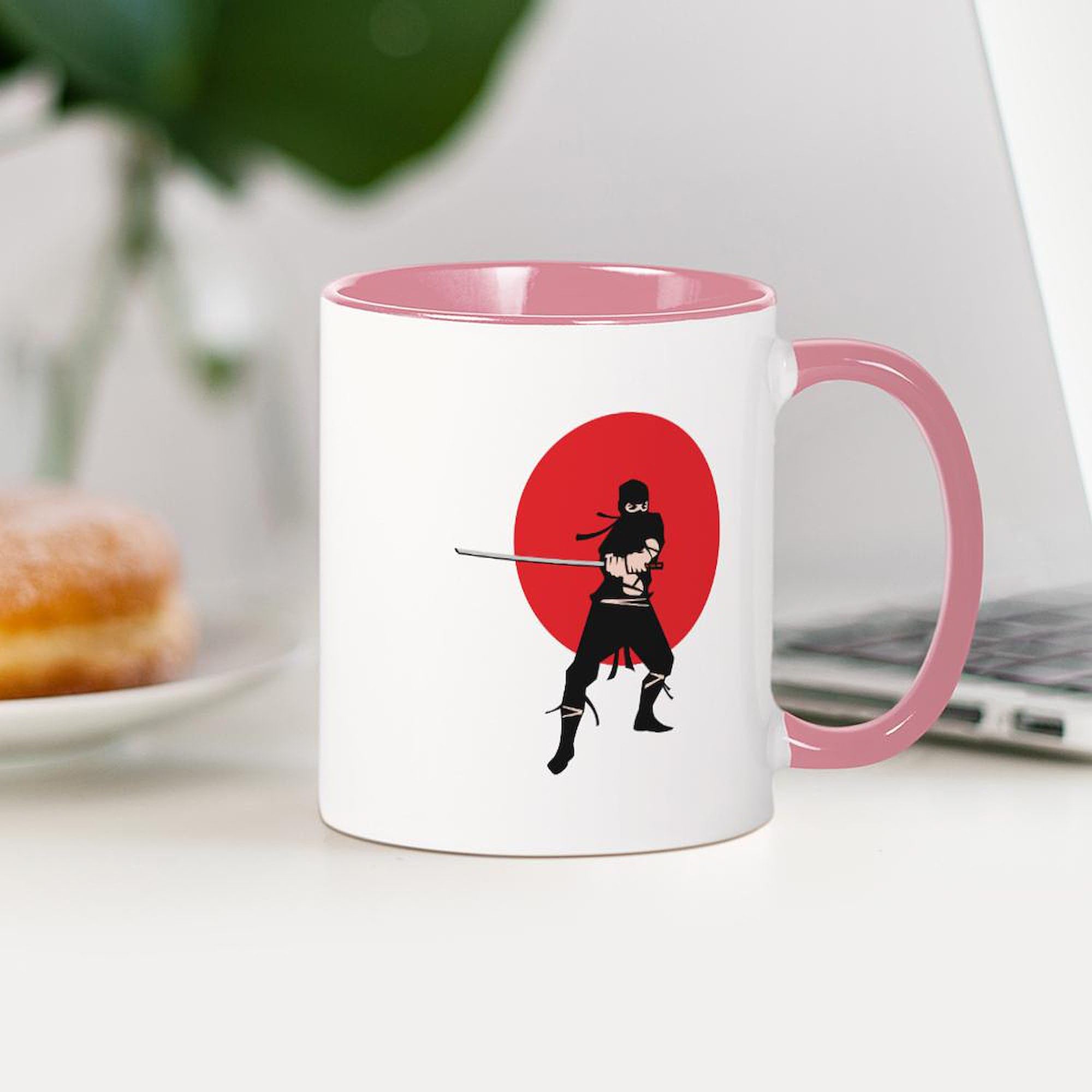 11 oz (325 ml) Ninja Themed Ceramic Coffee Mug - Perfect for Tea, Hot Chocolate & Office Use - Durable & Dishwasher Safe