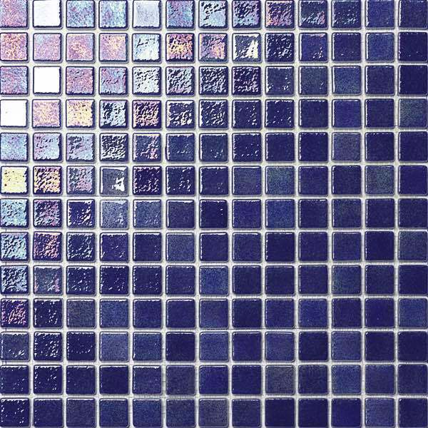 Dark Blue Iridescent Recycled Glass Tile - Eco-Friendly Mosaic for Backsplash, Shower Walls & Home Decor