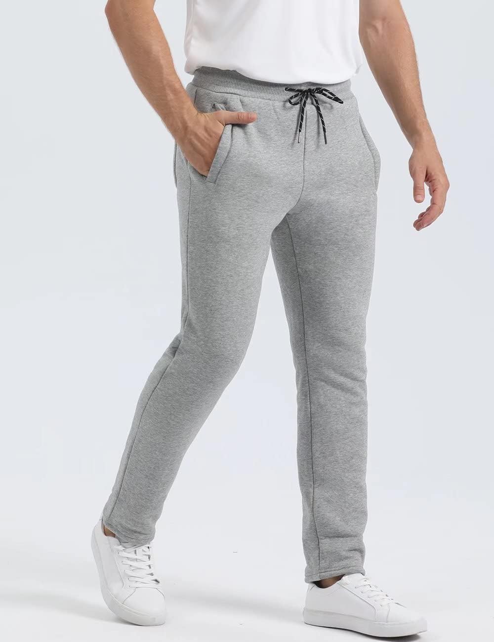 MAGCOMSEN Men's Winter Fleece Lined Sweatpants - Sherpa Lined Thermal Jogger Pants for Men, Warm Athletic Pants for Outdoor Sports, Hiking & Casual Wear