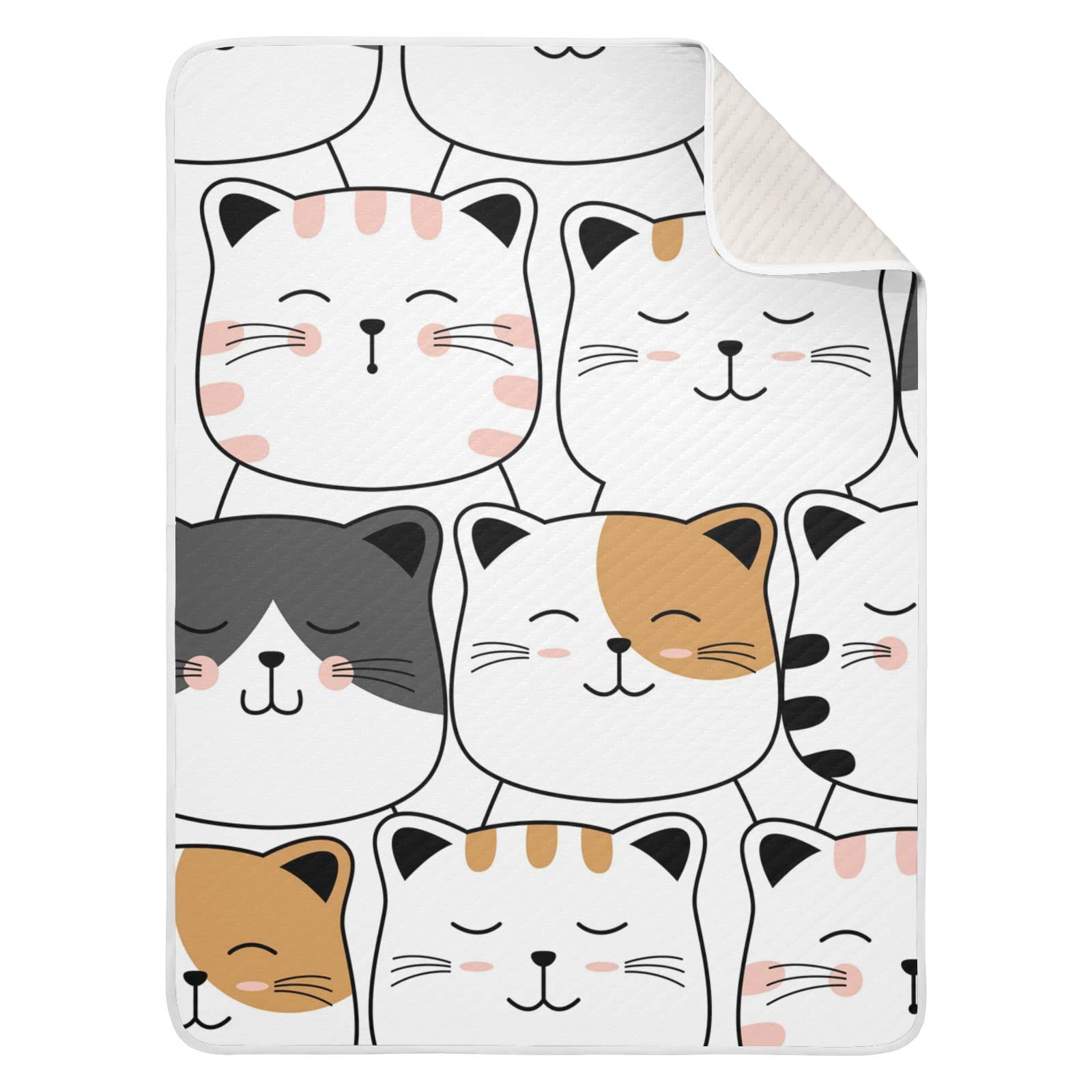 Soft Cute Cat Baby Blankets for Boys & Girls - Bedsure Fleece Throw Blanket for Newborns, Crib, Stroller & Travel - Cozy & Warm for Nursery, Bedroom & On-The-Go