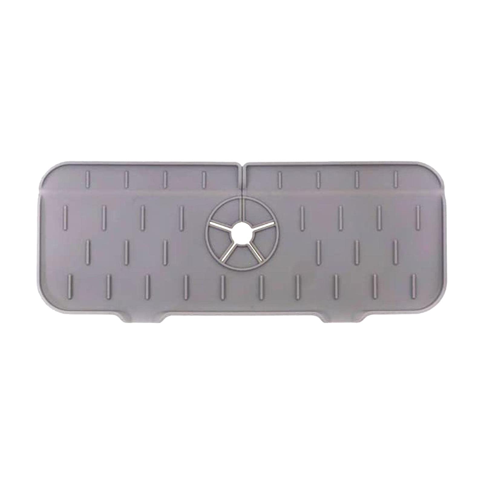 Non-Slip Silicone Sink Faucet Mat - Splash Guard for Kitchen & Bathroom, Water Catcher Drip Protector Pad, Countertop Protection Drying Mat (Gray) - Perfect for Preventing Water Spills and Keeping Surfaces Dry