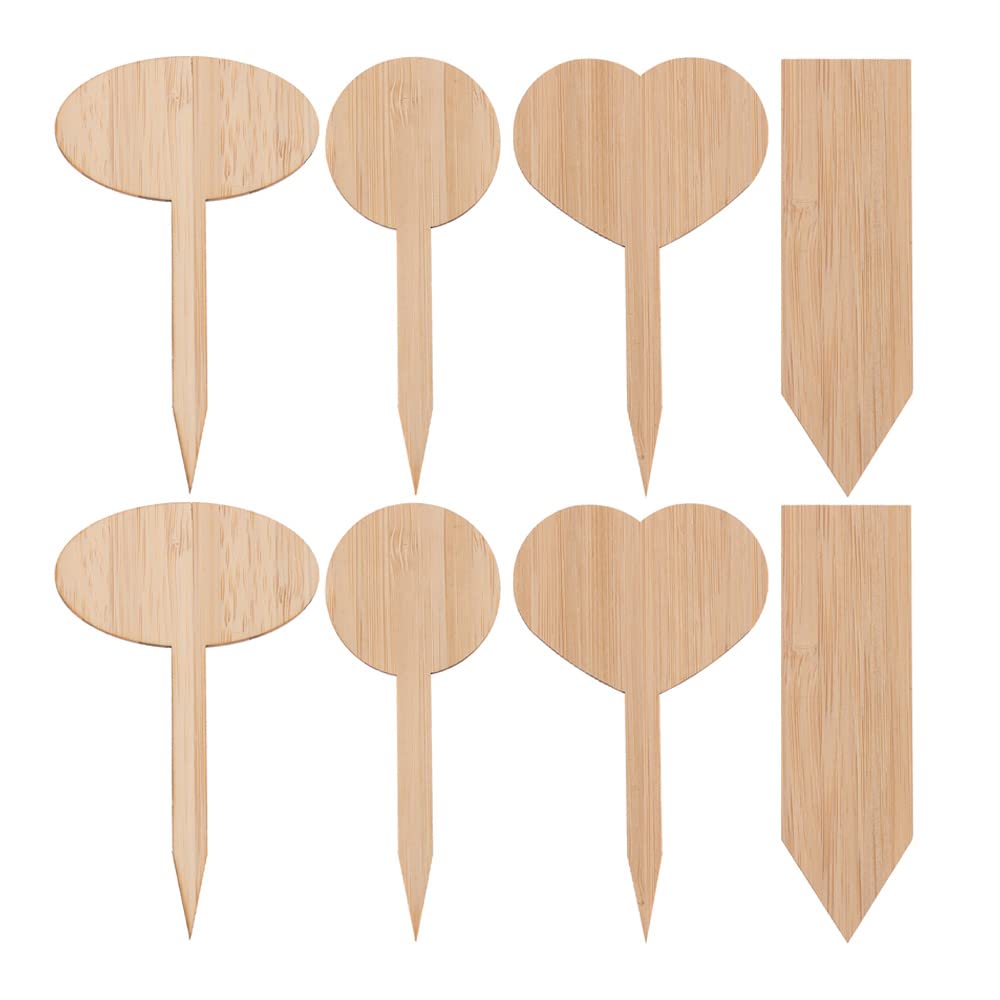 UTENEW 40pcs Bamboo Plant Labels - Wooden Garden Markers for Seedlings, Vegetables, Flowers & Potted Herbs - Durable Nursery Tags for Indoor & Outdoor Gardening