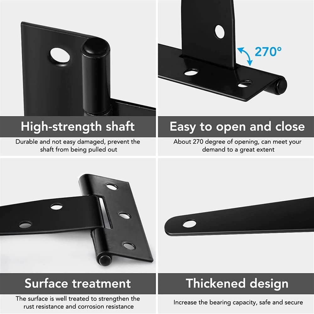 6-Pack 4-Inch T-Shaped Cabinet Door Hinges - Heavy Duty, Easy to Install Hardware for DIY Projects - Perfect for Kitchen Cabinets, Wardrobes & Furniture Repair
