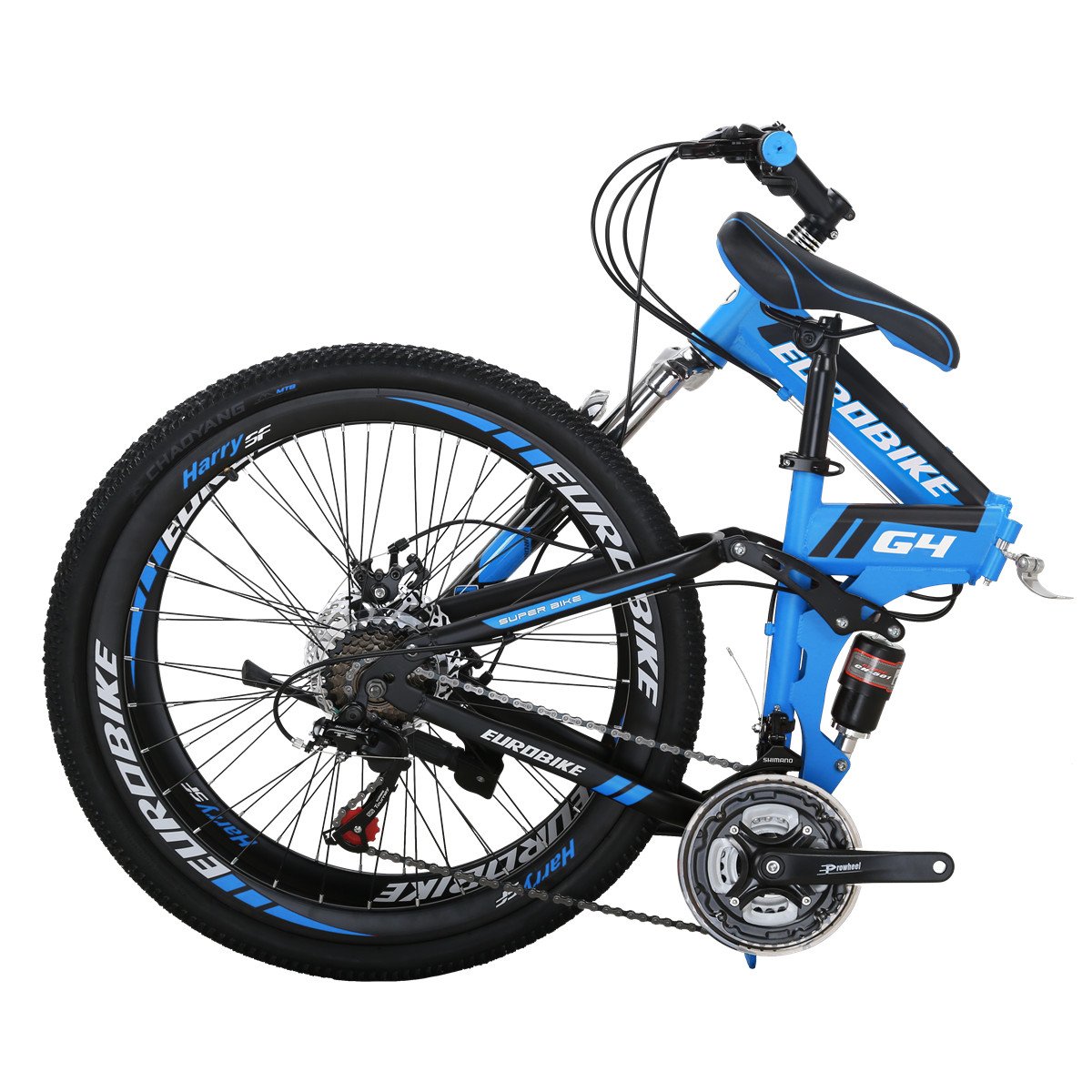 EUROBIKE Folding Mountain Bike for Adults - 26/27.5 Inch TSM G4/G7 Bicycle with Dual Disc Brakes | Commuting, Travel & Outdoor Adventures