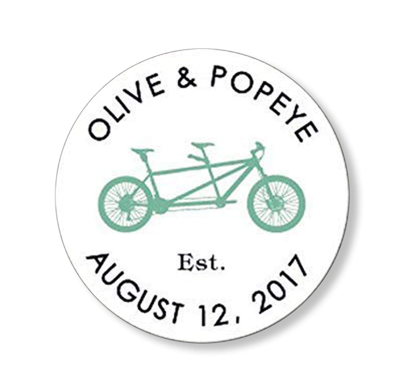 Tandem Bicycle Wedding Stickers - Bike Theme Wedding Decals for Invitations, Favors & Decor (4:18) - Perfect for DIY Wedding Stationery, Bridal Showers & Anniversary Celebrations