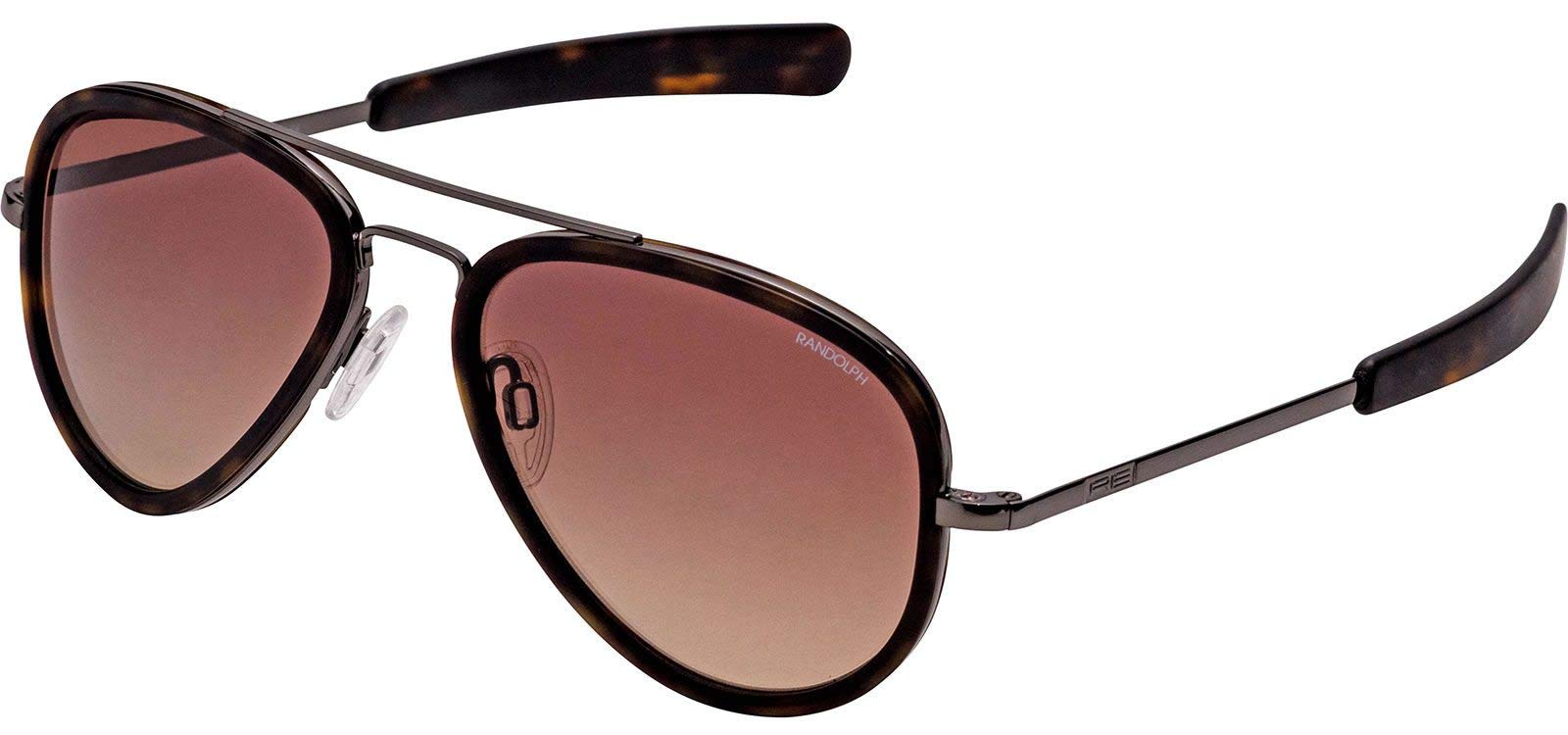 Randolph Concorde Fusion Sunglasses - Gunmetal Frame, Bayonet Arms, Skyforce Air Cape Sand Lenses (57mm) | Polarized Aviator Style for Outdoor Sports, Driving & Travel