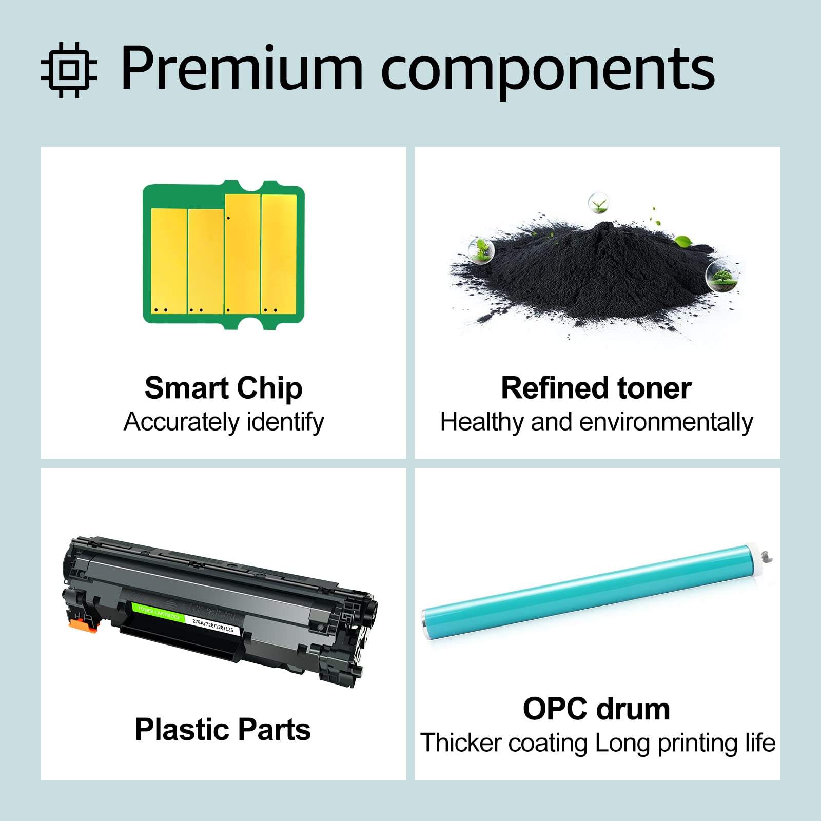 Greencycle 5-Pack Compatible Toner Cartridge Replacement for Canon 126 Black CRG126 3483B001 - Works with ImageClass LBP6200d, LBP6230dw, LBP6230dn Wireless Laser Printers - High-Quality Printing for Office Documents, Reports & Home Use