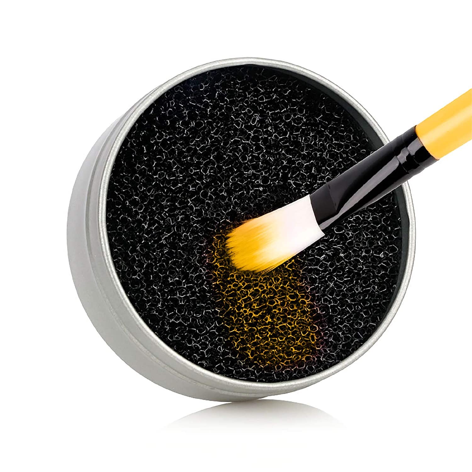 BH STUDIO PRO Makeup Brush Cleaner & Color Removal Sponge (1-Pack, Black) - Deep Cleans Brushes, Removes Stubborn Makeup - Perfect for Daily Brush Cleaning & Professional Makeup Artists