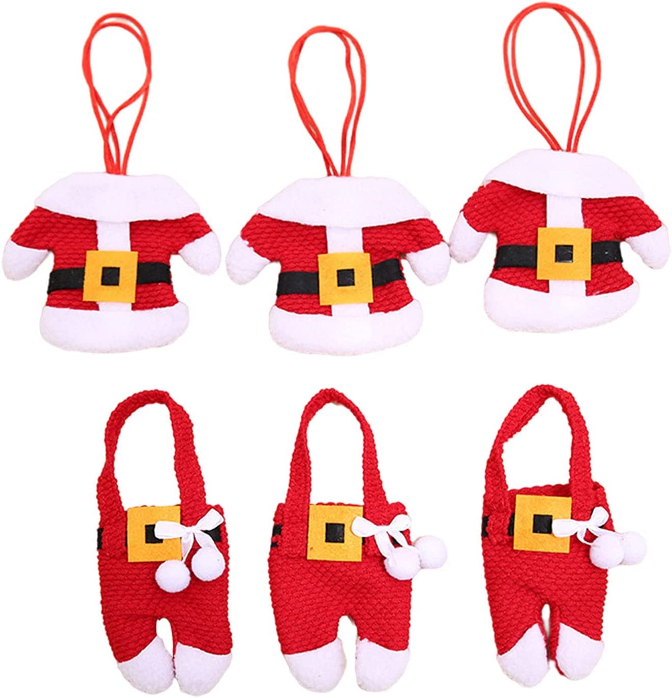 MSQ 4-Piece Christmas Knife and Fork Covers Set - Festive Red Snowman Pants Design for Holiday Table Decor - Perfect for Christmas Dinner, Xmas Party, Thanksgiving & Winter Celebrations