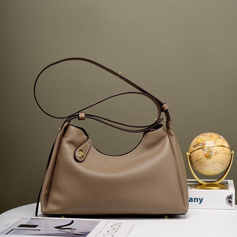 Genuine Leather Crossbody Shoulder Bag for Women - Stylish Tote & Underarm Purse for Work, Travel & Everyday Use