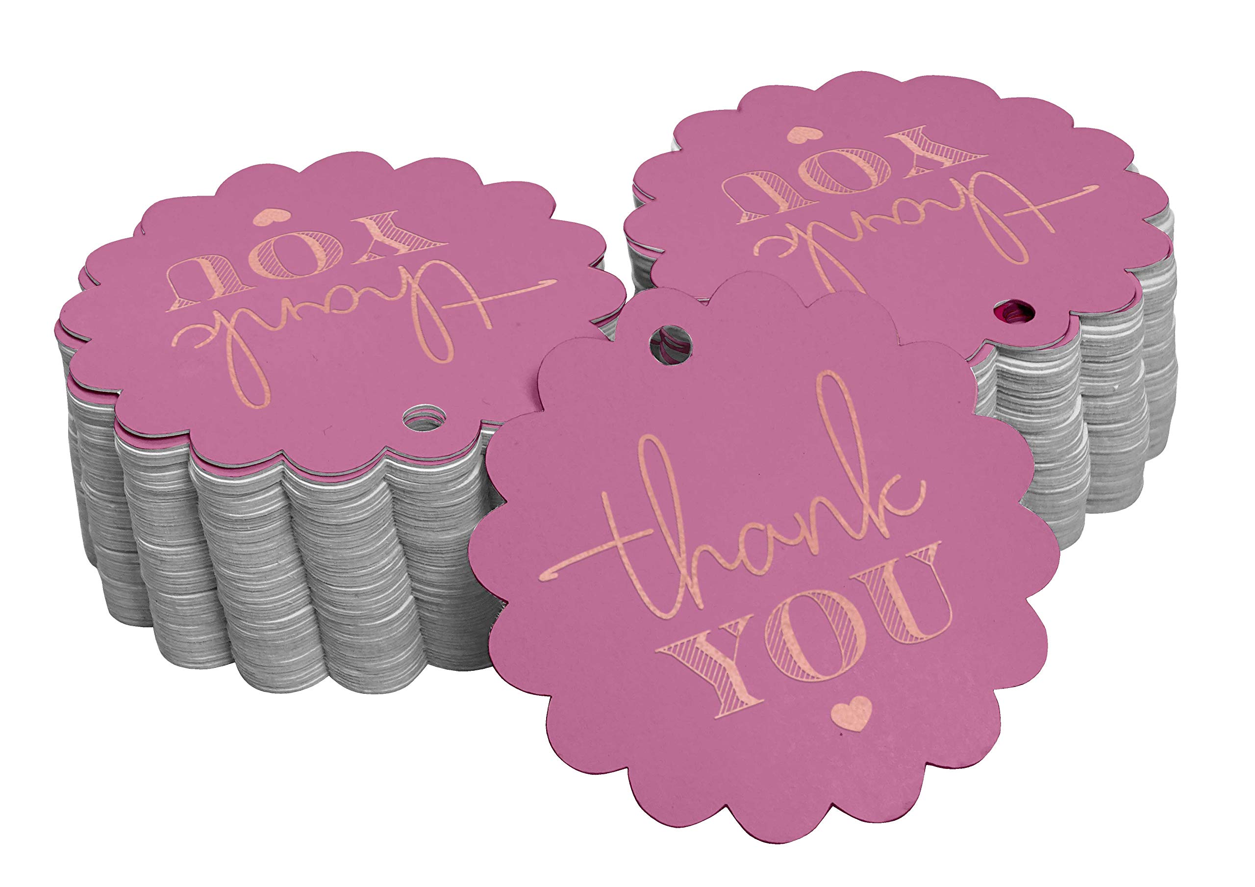 100pcs Real Rose Gold Foil Wedding Thank You Tags - Elegant Bridal Shower Favor Hang Tags for Party Decorations, Gifts & Special Events