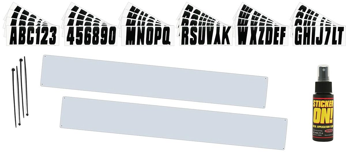 Hardline Products Inflatable Boat & RIB Registration Plates with Decal Kit & Stickers - Durable Marine ID Tags for Boating Compliance & Watercraft Identification