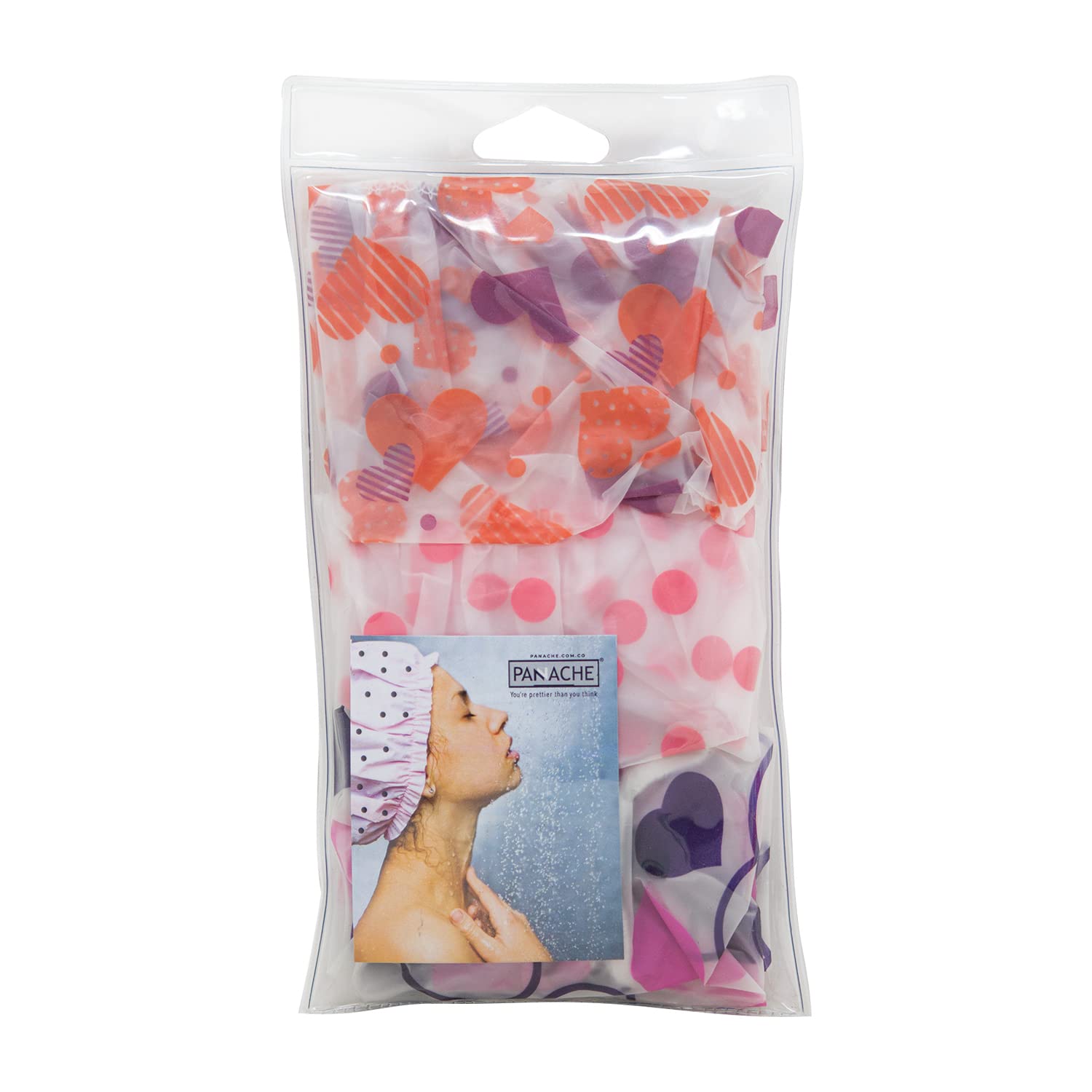 Panache Waterproof Shower Cap Set of 3 - Premium Bath Accessories for Women & Men - Perfect for Hair Protection During Shower, Spa, and Swimming