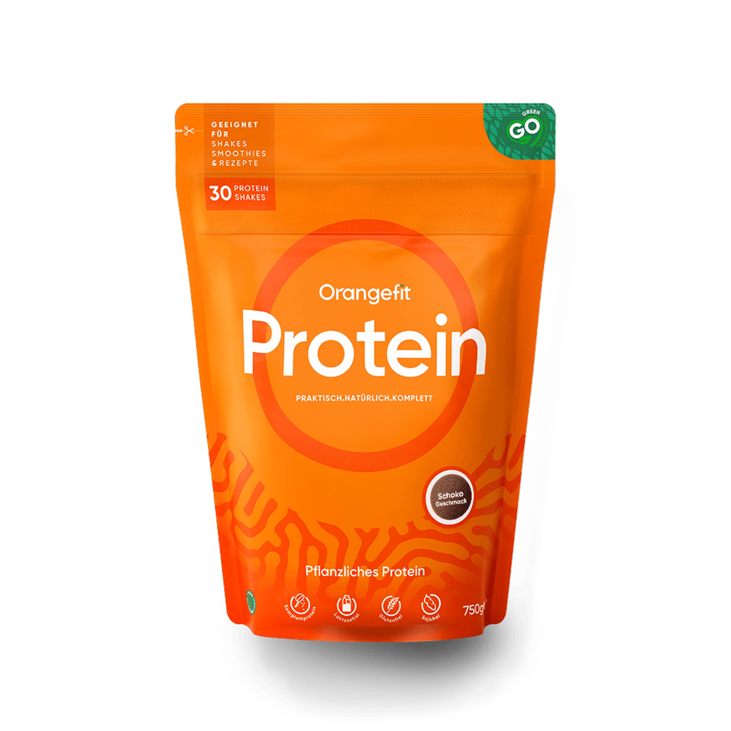 Orangefit Vegan Chocolate Protein Powder - 750g - Premium Pea Protein Powder, Gluten-Free & Natural - High Protein Sports Nutrition for Muscle Recovery & Workouts