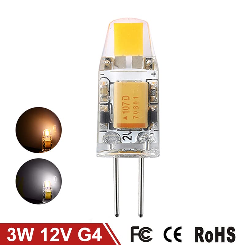 6pcs 12V AC/DC Mini G4 LED Bulbs - 3W/6W Dimmable COB Lights with 360° Beam Angle | Energy-Efficient Halogen Replacement for Chandeliers, Home & Commercial Lighting | Perfect for Bedroom, Living Room, Restaurant & Hotel Decor