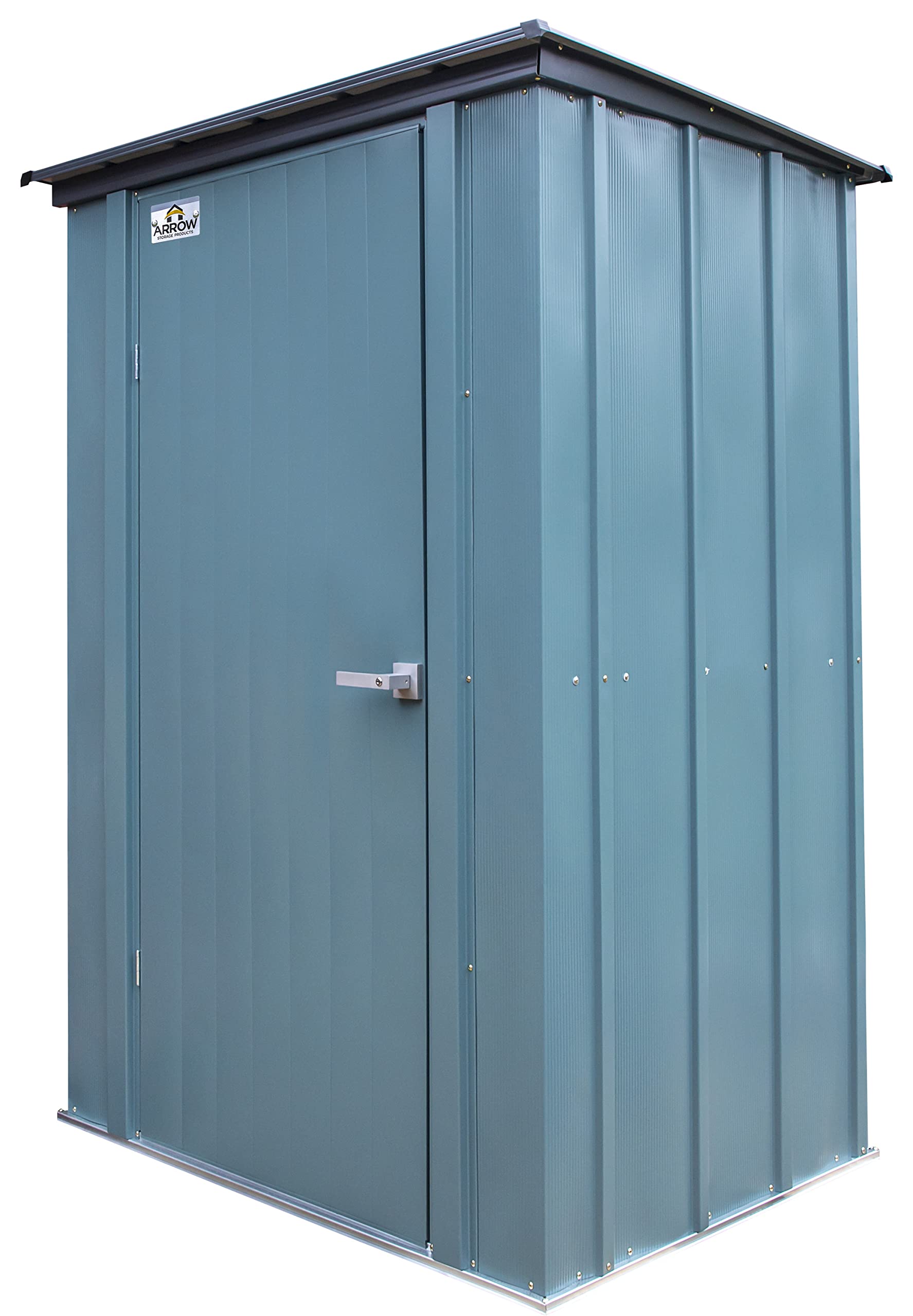 Spacemaker 4' x 3' Compact Outdoor Metal Storage Shed Kit - Weather-Resistant Backyard, Patio & Garden Organizer (Juniper Berry) | Perfect for Storing Lawn Tools, Pool Supplies & Outdoor Equipment
