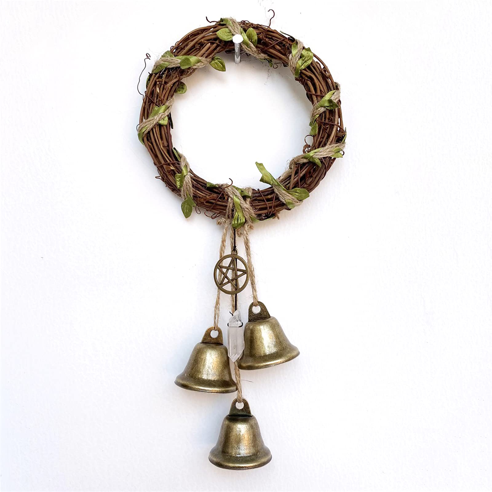 Wiccan Bell Wind Chimes - 3.1 Inch Witchcraft Protection Bells for Door Hanging, Patio & Garden Decor - Boho Home Decor for Wiccan Altars, Outdoor Spaces & Spiritual Protection