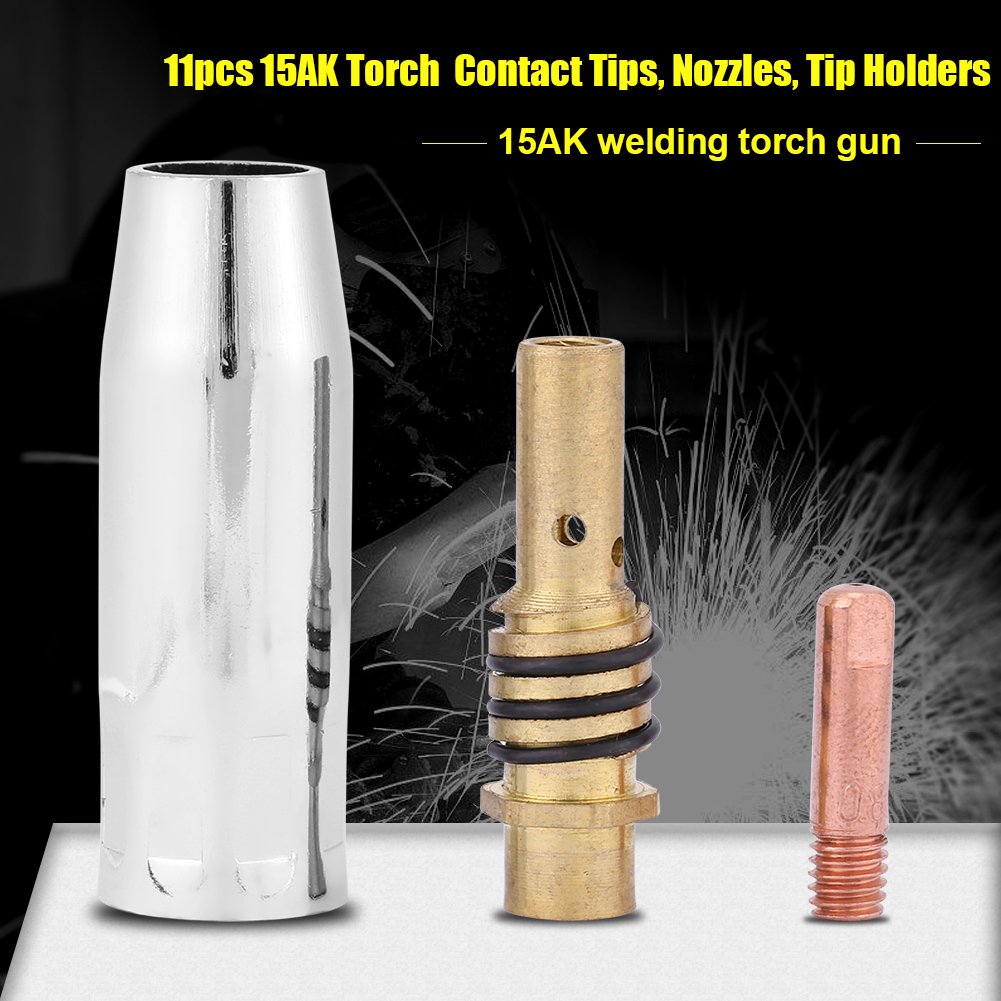 11-Piece MIG Welding Nozzle Tip Holder Kit - Compatible with Titan Vaper, Vulcan 220 & Other MIG Welders - Durable Welding Torch Accessory for Home Repairs, Auto Body Work & Metal Fabrication