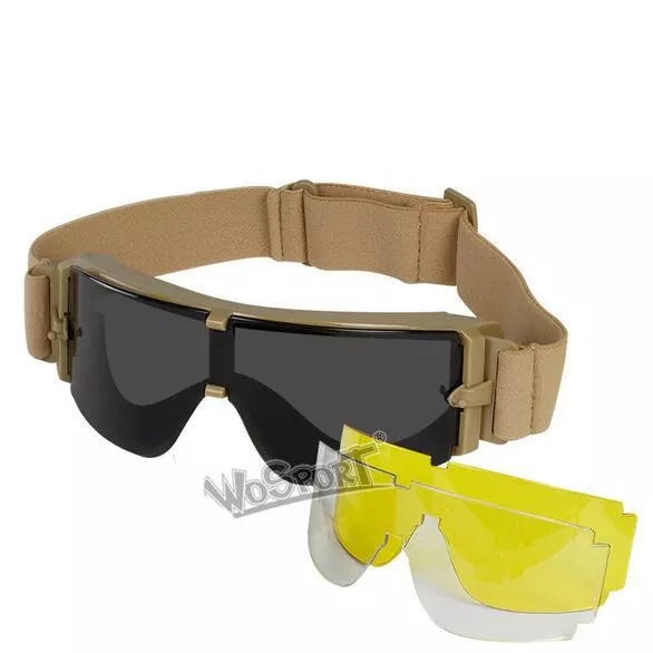 Wosport WST Outdoor Anti Fog ATF Goggles - Clear Lens Safety Glasses for Cycling, Skiing, Shooting & Work Protection