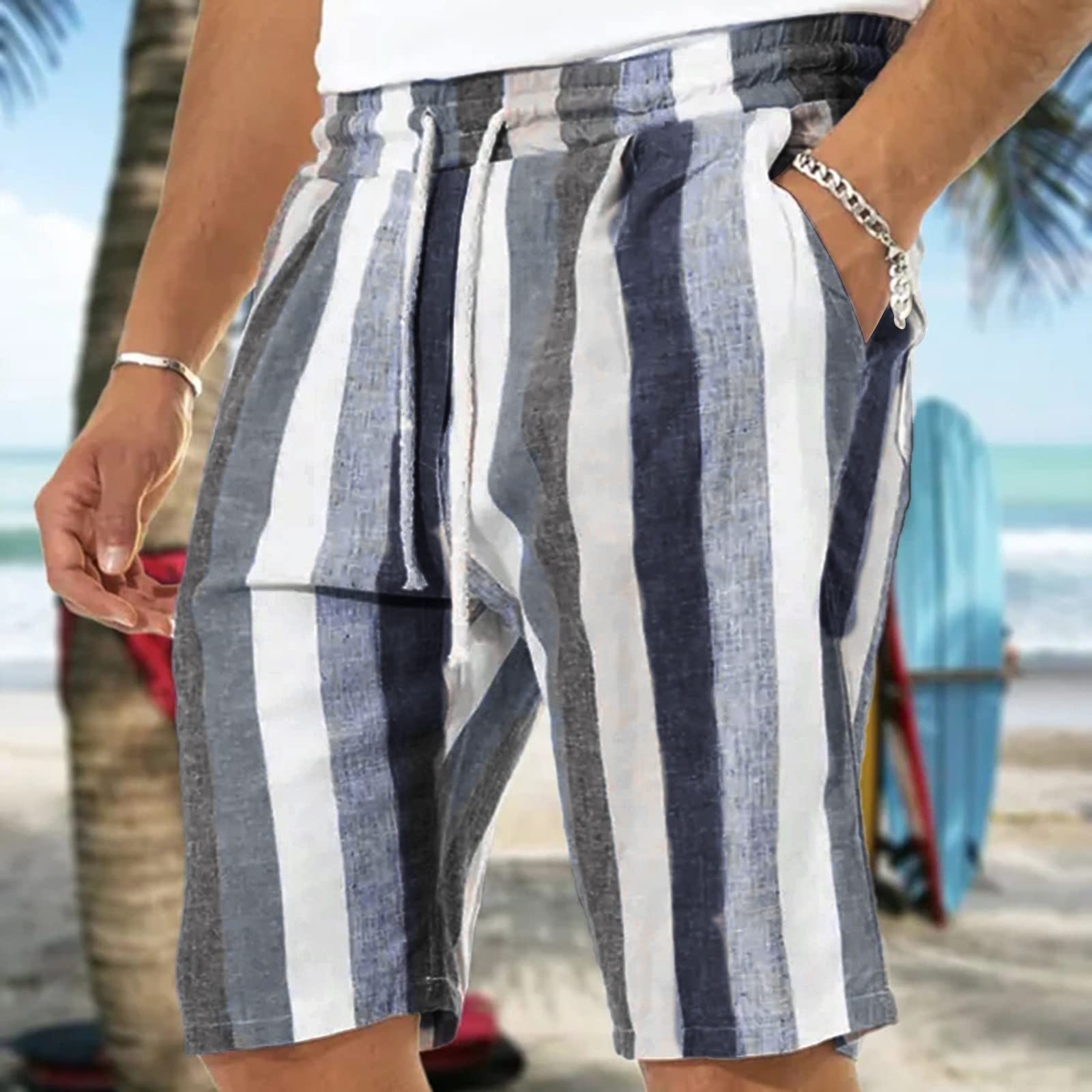 CAUYDY Men's Workout Shorts - Linen Stretch Running Shorts for Jogging & Gym | Summer 2023 Activewear | Perfect for Training, Yoga & Outdoor Sports