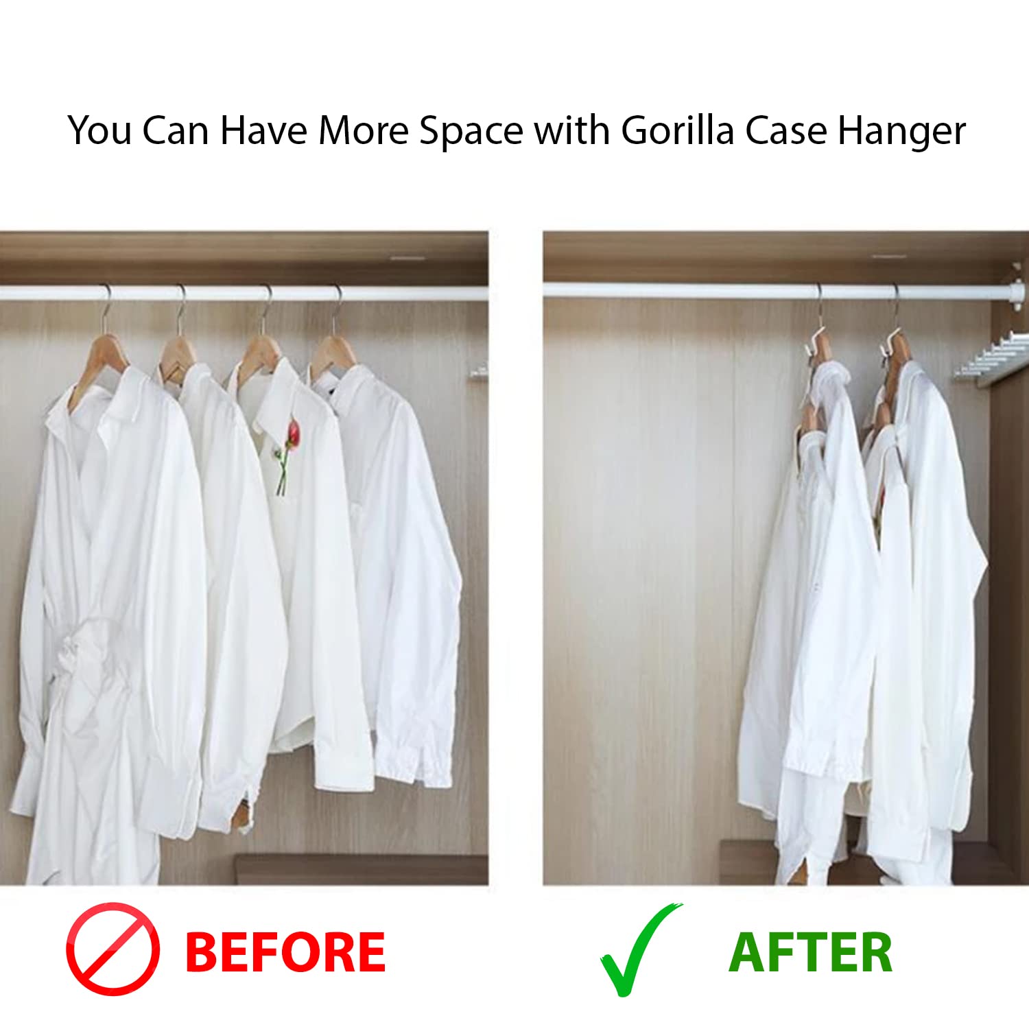 Gorilla Case Heavy-Duty Clothes Hanger Connector Hooks - 20 PCS Space Saving Closet Organizer for Dorm Room, College Essentials - Perfect for Small Spaces & Wardrobe Organization