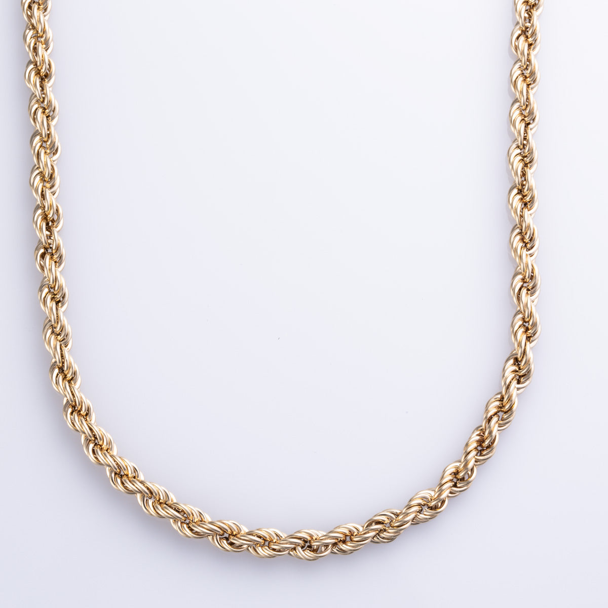 10k Yellow Gold Rope Chain Necklace for Women - 20 Inch Solid Gold Rope Chain - Perfect for Layering, Everyday Wear & Special Occasions