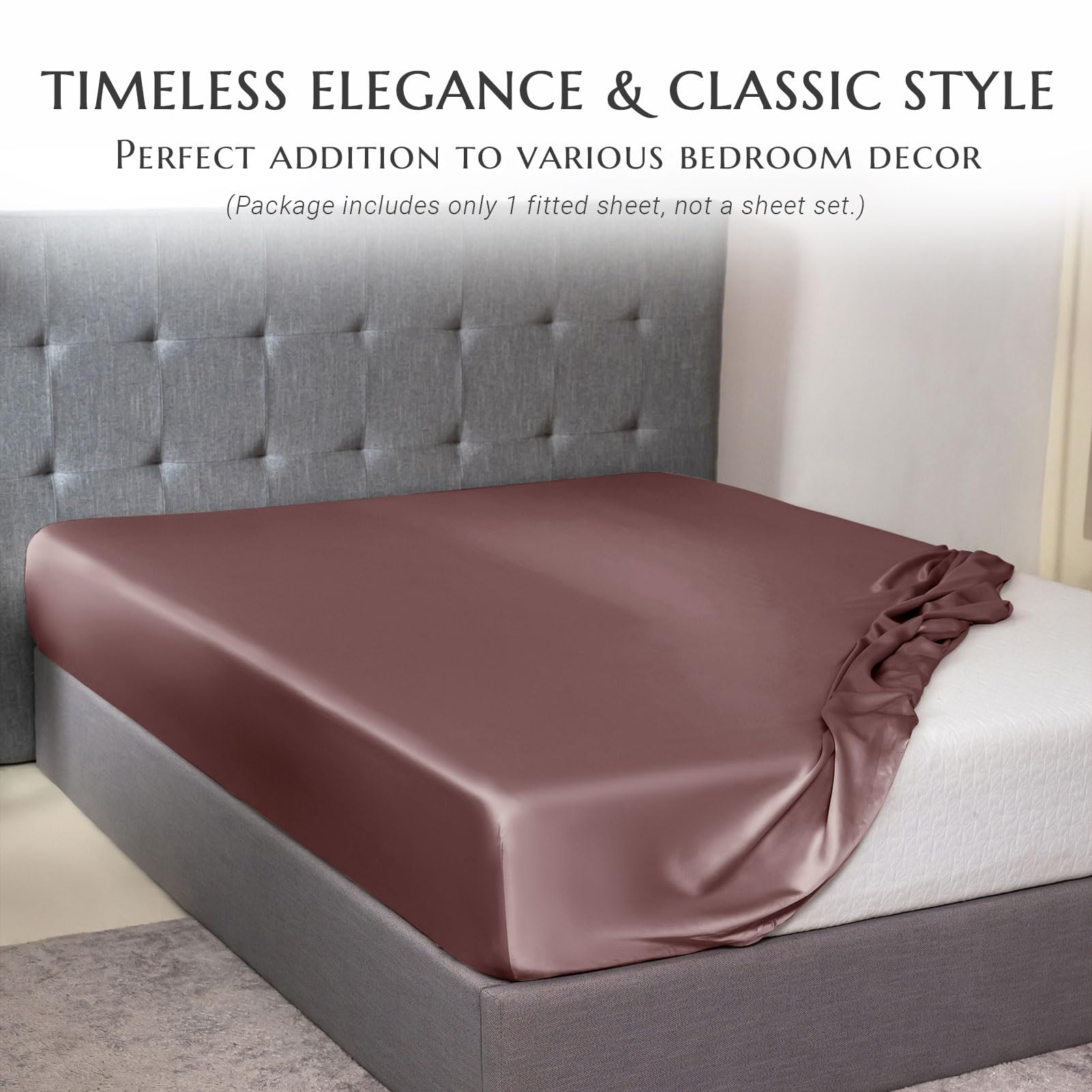 THXSILK 100% 7A+ Grade Natural Silk Fitted Bed Sheet - Deep Pocket 16