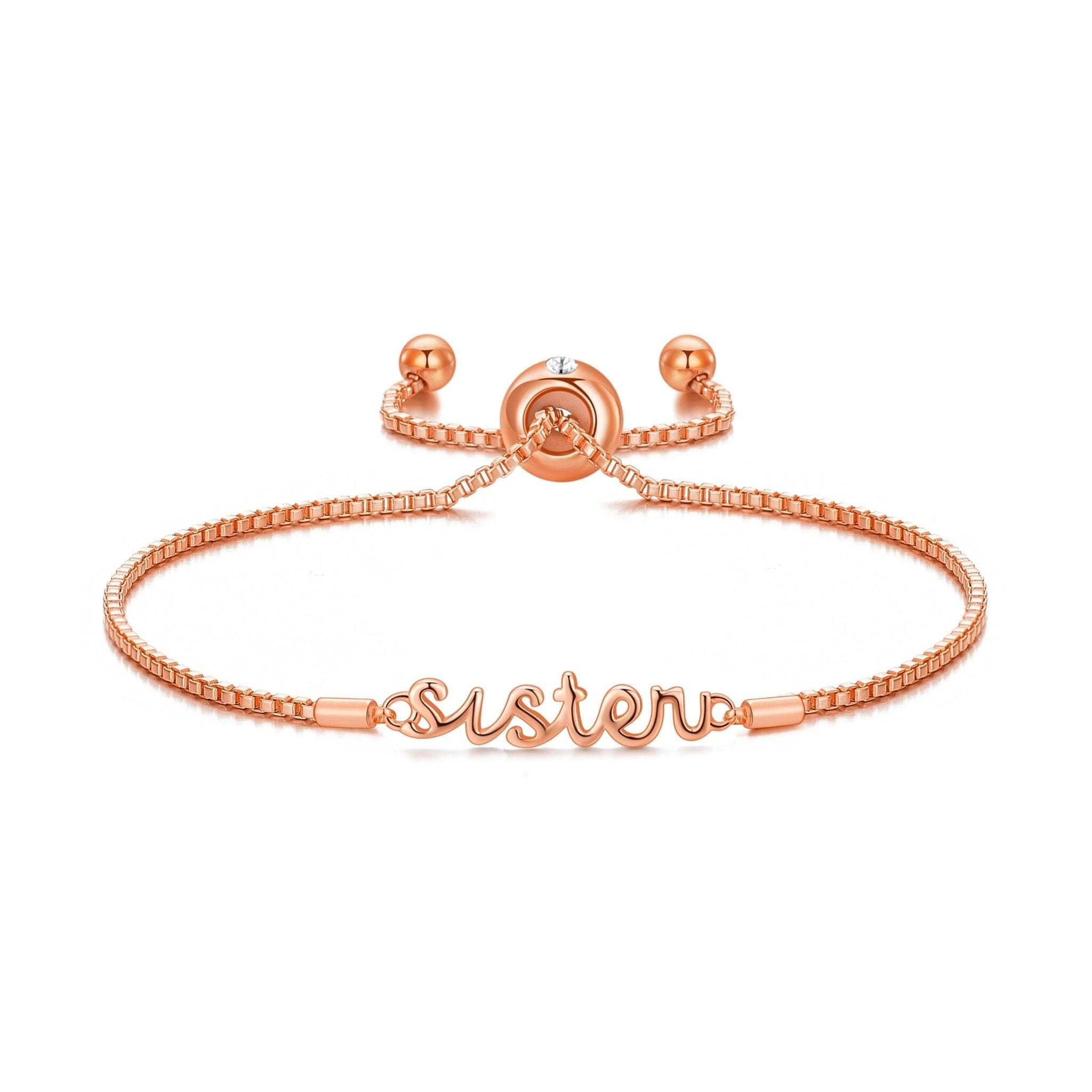 Rose Gold Plated Sister Bracelet with Zircondia® Crystals - Perfect Gift for Sisters