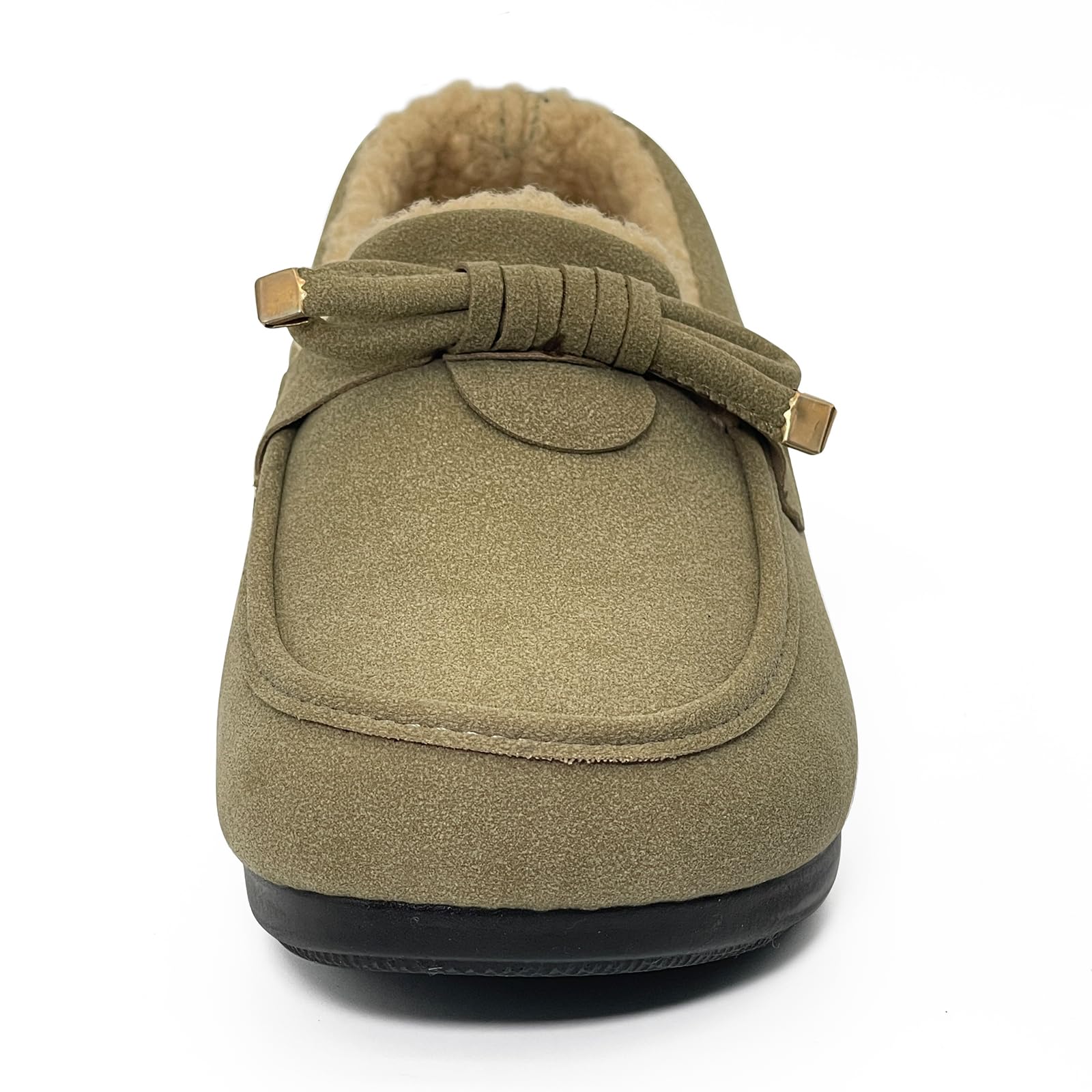 Women's Cozy Moccasin Slippers with Faux Fur & Memory Foam - Lightweight Micro Suede Loafers for Indoor/Outdoor Use - Anti-Skid Sole House Shoes for Winter Warmth, Lounging & Errands