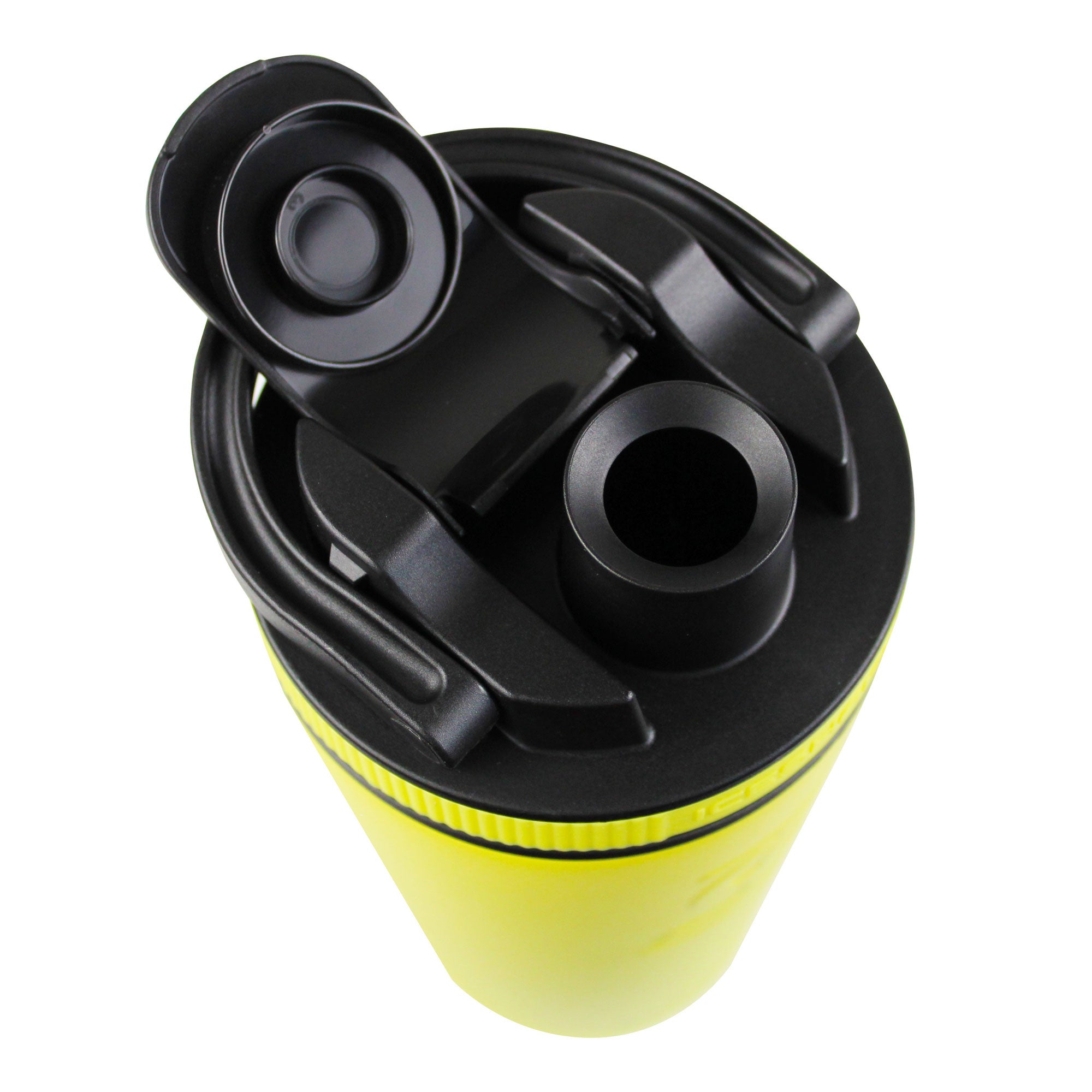 26oz Black Shaker Bottle Lid with Yellow Band - Durable & Leak-Proof for Protein Shakes, Gym & Sports Drinks
