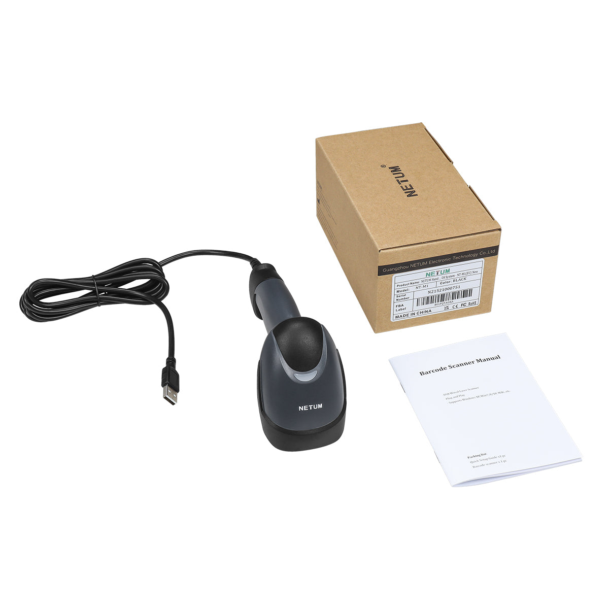 M1 Laser USB Barcode Scanner - High-Speed 1D Barcode Reader for Retail, Warehouse & Inventory Management | Plug & Play USB Connectivity | Perfect for POS Systems, Supermarkets & Logistics Tracking