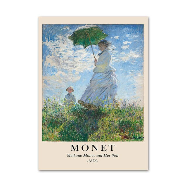 Monet Scenery Art Canvas Posters - Impressionist Wall Decor for Living Room, Bedroom & Office - High Quality Printed Canvas Artwork