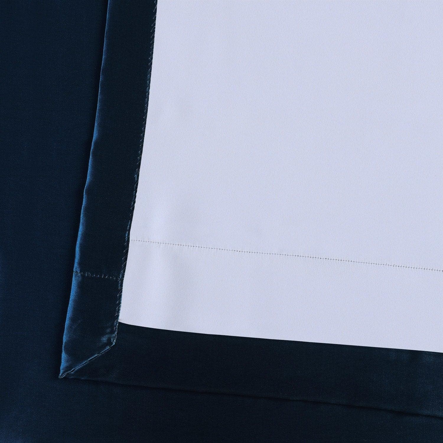 Navy Blue Grommet Faux Silk Taffeta Blackout Curtains for Bedroom & Living Room - Light Blocking, Noise Reducing Window Drapes for Home Decor