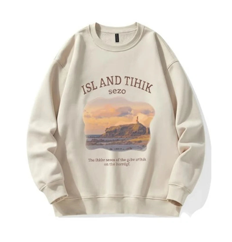 Apricot Chic Women's Printed Pullover Hoodie - Casual Loose Fit Long Sleeve Streetwear (2 Colors) | Perfect for Everyday Wear, Weekend Outings & Layered Fall Fashion