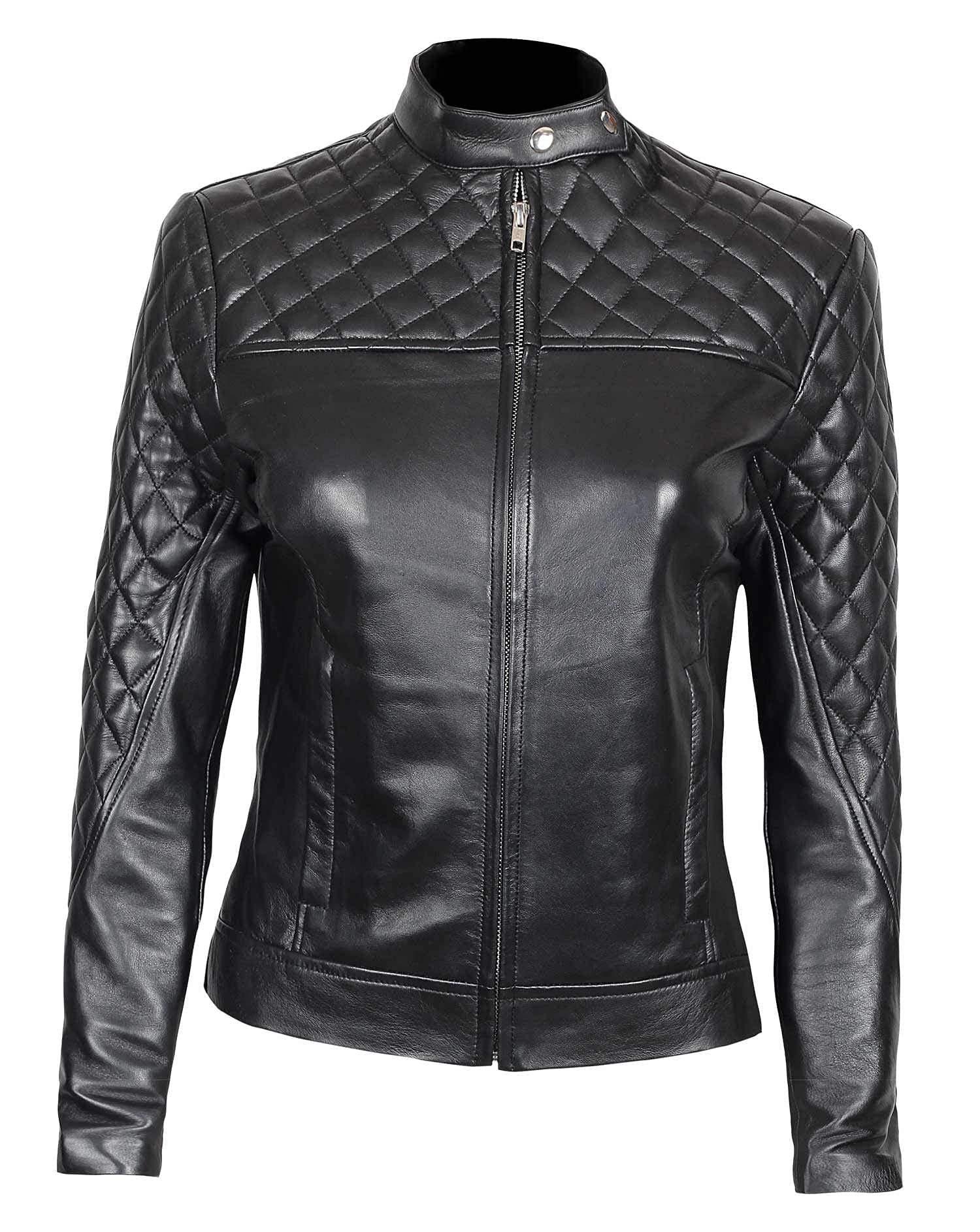 Women's Real Lambskin Leather Jacket - Premium Biker Jacket for Fashion & Motorcycle Riding | Stylish Outerwear for Casual Wear & Night Out