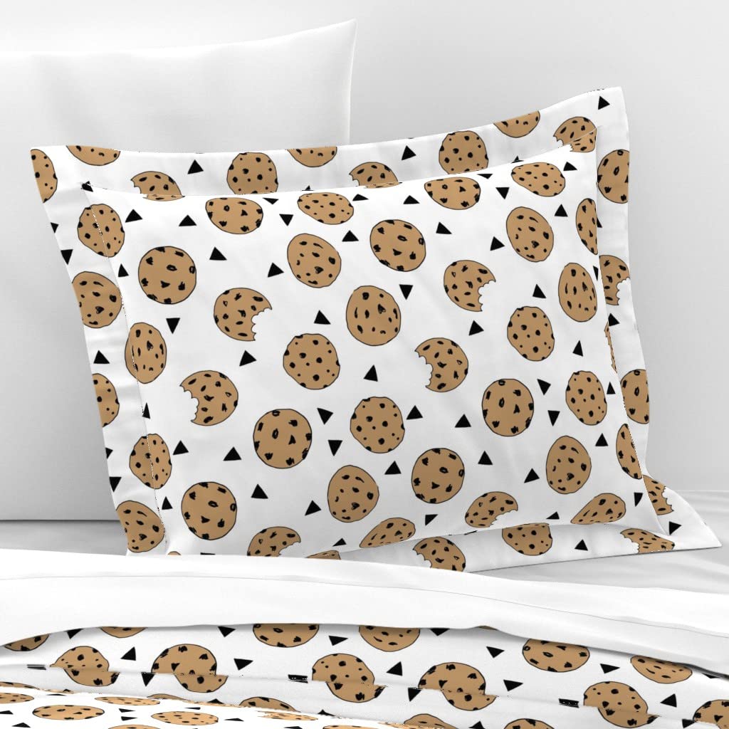 Cotton Sateen Flanged Edge Sham Standard Size - Kids Nursery Baby Bedding with Cookies Food Illustration Print | Custom Crib Sheet for Baby Room Decor by Spoonflower