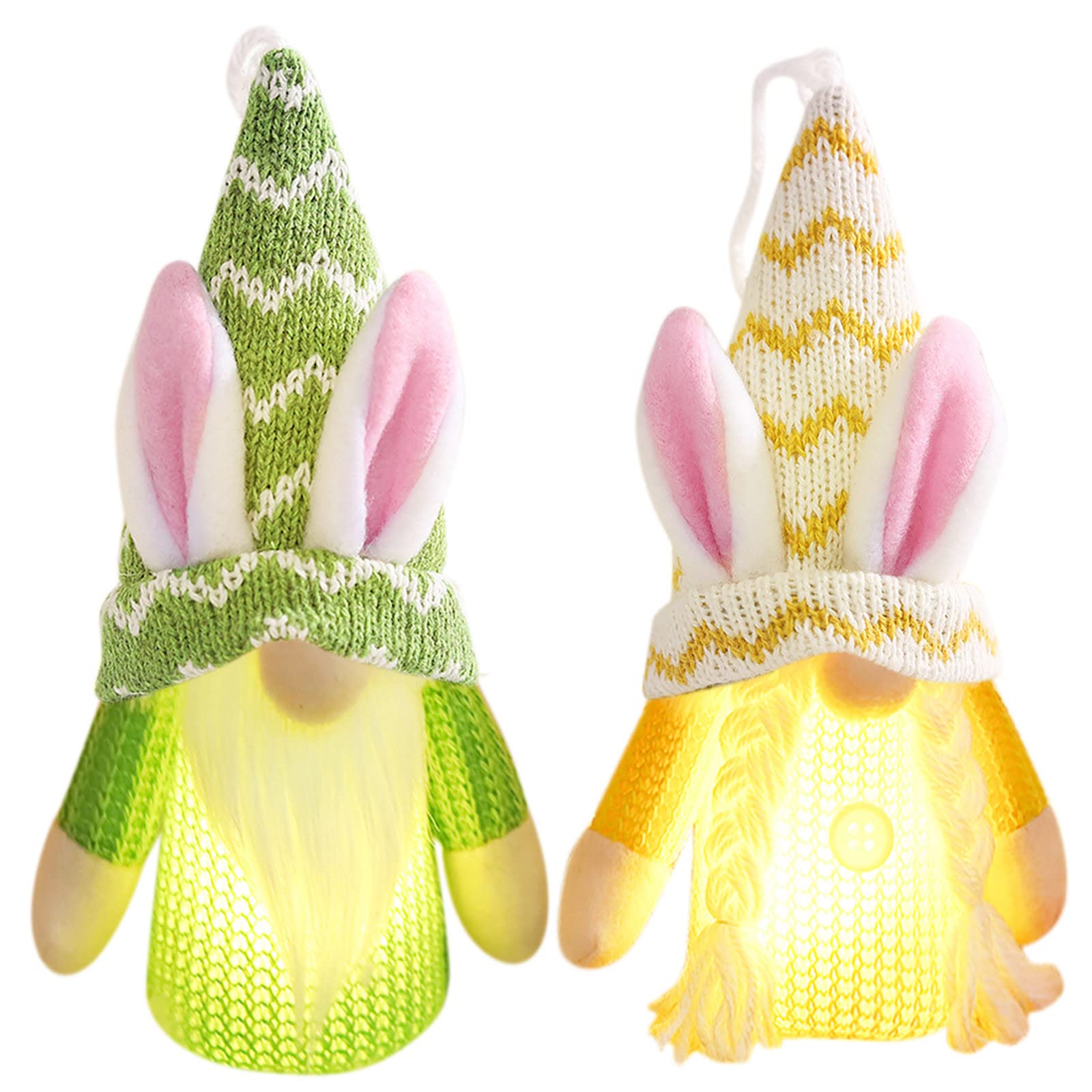 Mini Ball Ornaments Set - 2PC Rabbit Gnome Decor for Easter & Christmas - Indoor/Outdoor Use
