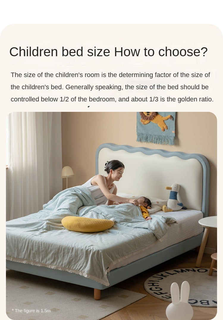 Organic Leather Kids Soft Bed - Comfortable & Durable Toddler Bed for Boys & Girls | Perfect for Nursery, Bedroom & Playroom