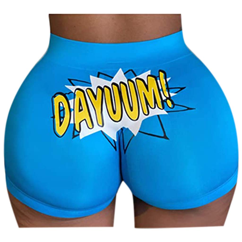 Plus Size Women's Sexy Workout Shorts with Funny 3D Letter Print - Lightweight Gym Running Biker Shorts for Summer - Perfect for Yoga, Fitness & Outdoor Activities