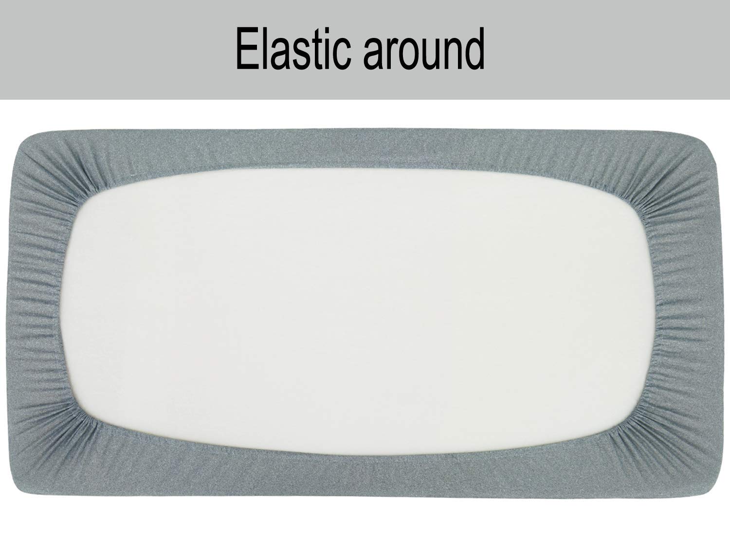 BlueSnail Waterproof Crib Fitted Sheets & Mattress Protector - 2 Pack Heather Gray - 28