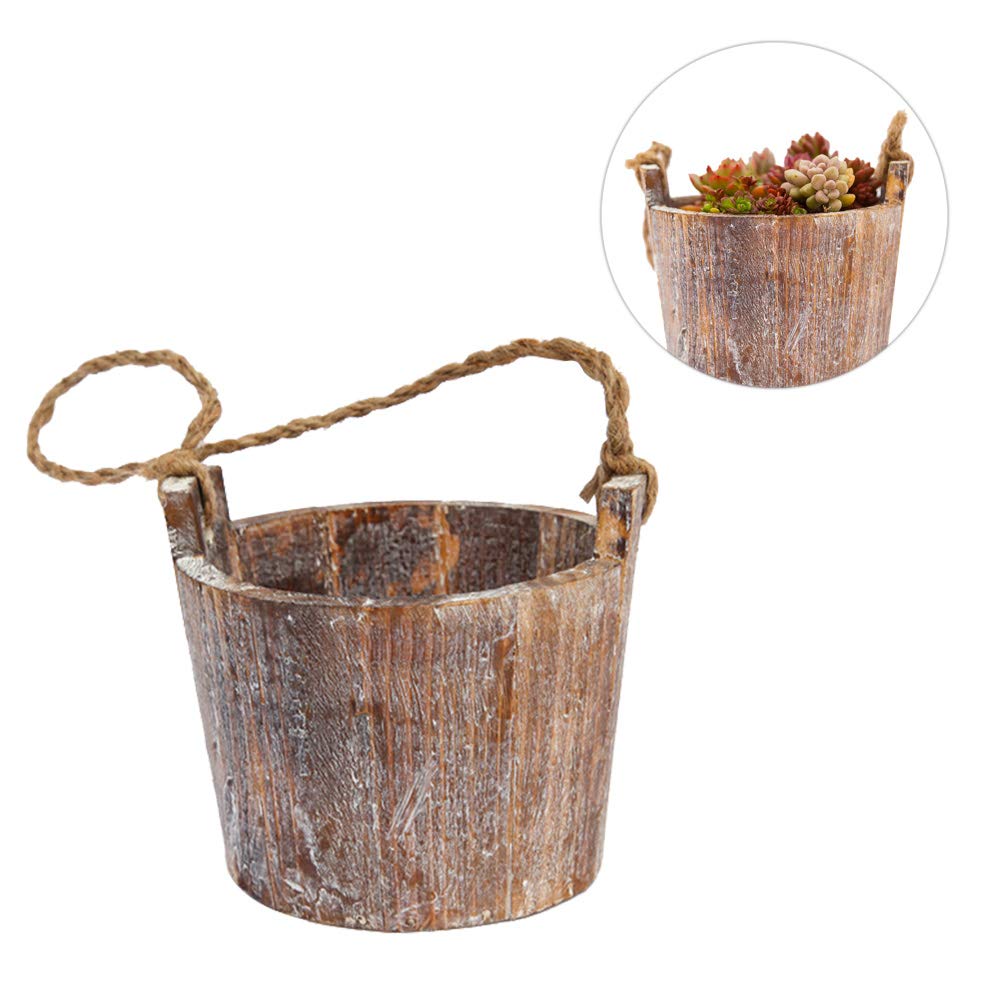 Hemoton Hanging Wooden Flower Pot Holder - Decorative Plant Potted Stand for Succulents, Herbs & Indoor Plants | Perfect for Home, Office & Garden Decor