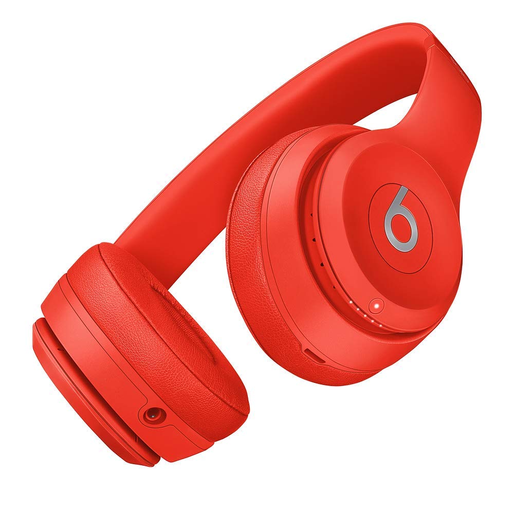 Beats Solo3 Wireless On-Ear Headphones by Dr. Dre - Bluetooth Headset with Apple W1 Chip, 40 Hours Playtime, Built-in Mic (Renewed, Red) - Perfect for Gym, Travel & Music Lovers
