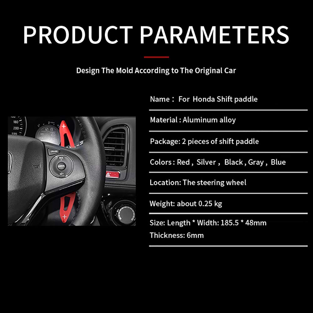 Honda Spirior Accord Odyssey Steering Wheel Aluminum Shift Paddle Shifter Extension - Blue Upgrade for Enhanced Driving Experience | Perfect for Racing, Performance Driving & Car Enthusiasts