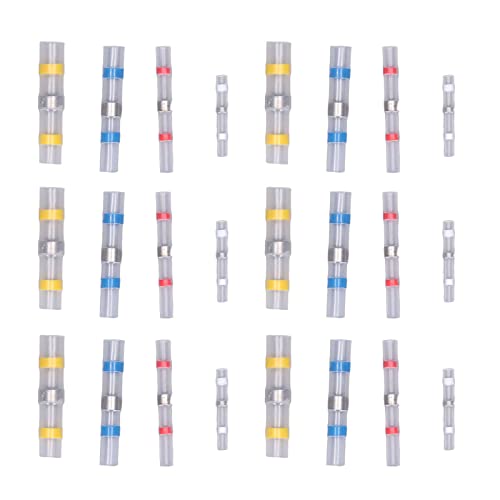 Heat Shrink Butt Connectors 100Pcs - Color Coded Insulated Solder Splice Connectors for Automotive & Marine Wiring - Waterproof Electrical Wire Connectors for DIY, Boat, Car, Truck Repair