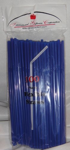 500 Flexible Drinking Straws - Royal Blue - 5 Packs x 100 Straws - Reusable Bendable Straws for Luau Party, Wedding, Birthday, Baby Shower & Summer Drinks - BPA-Free Plastic Straws Bulk for Smoothies, Cocktails & Iced Coffee