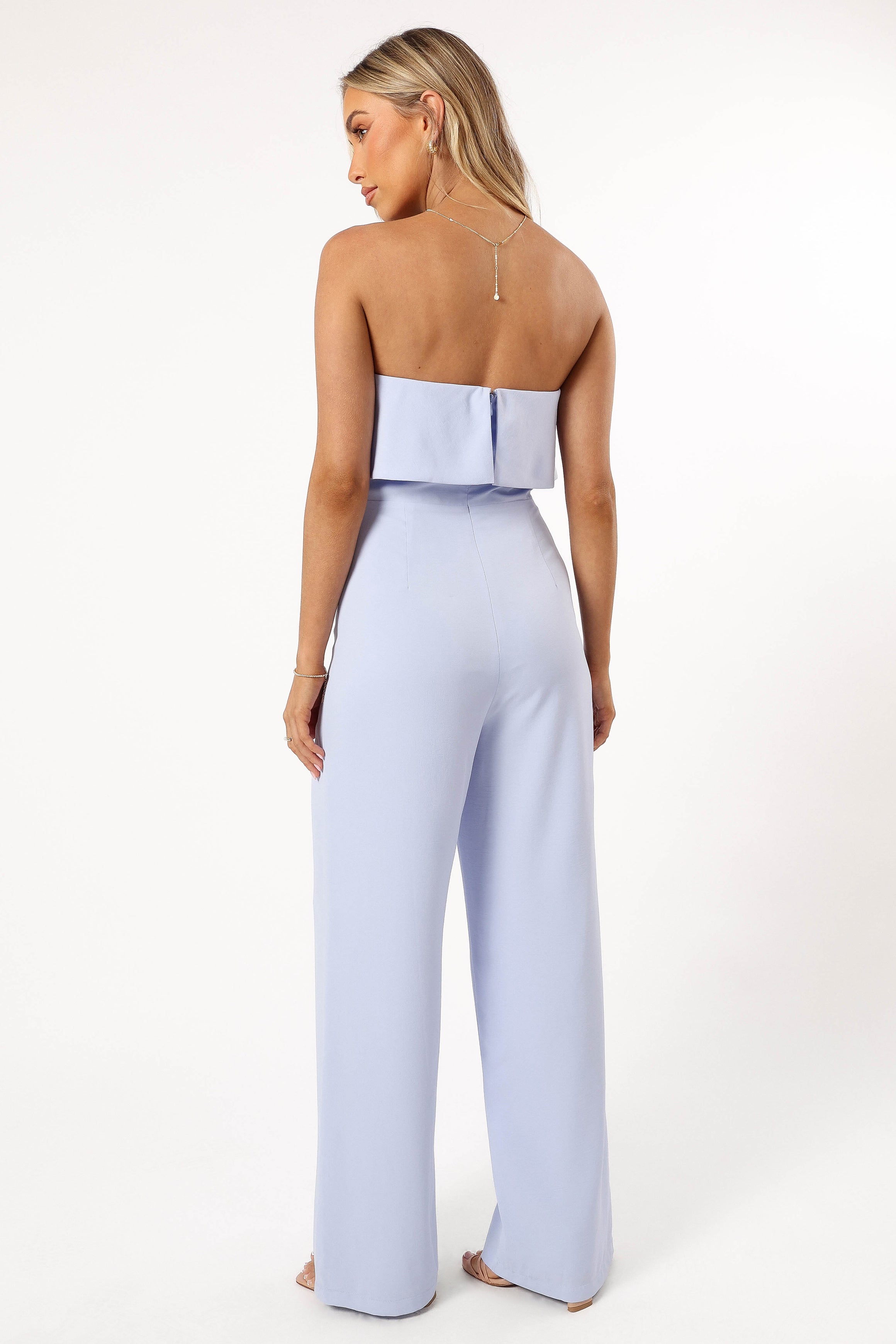 Annabella Strapless Jumpsuit for Women - Elegant Blue Romper, Summer Beach Wedding Outfit, Party Dress, Vacation Wear