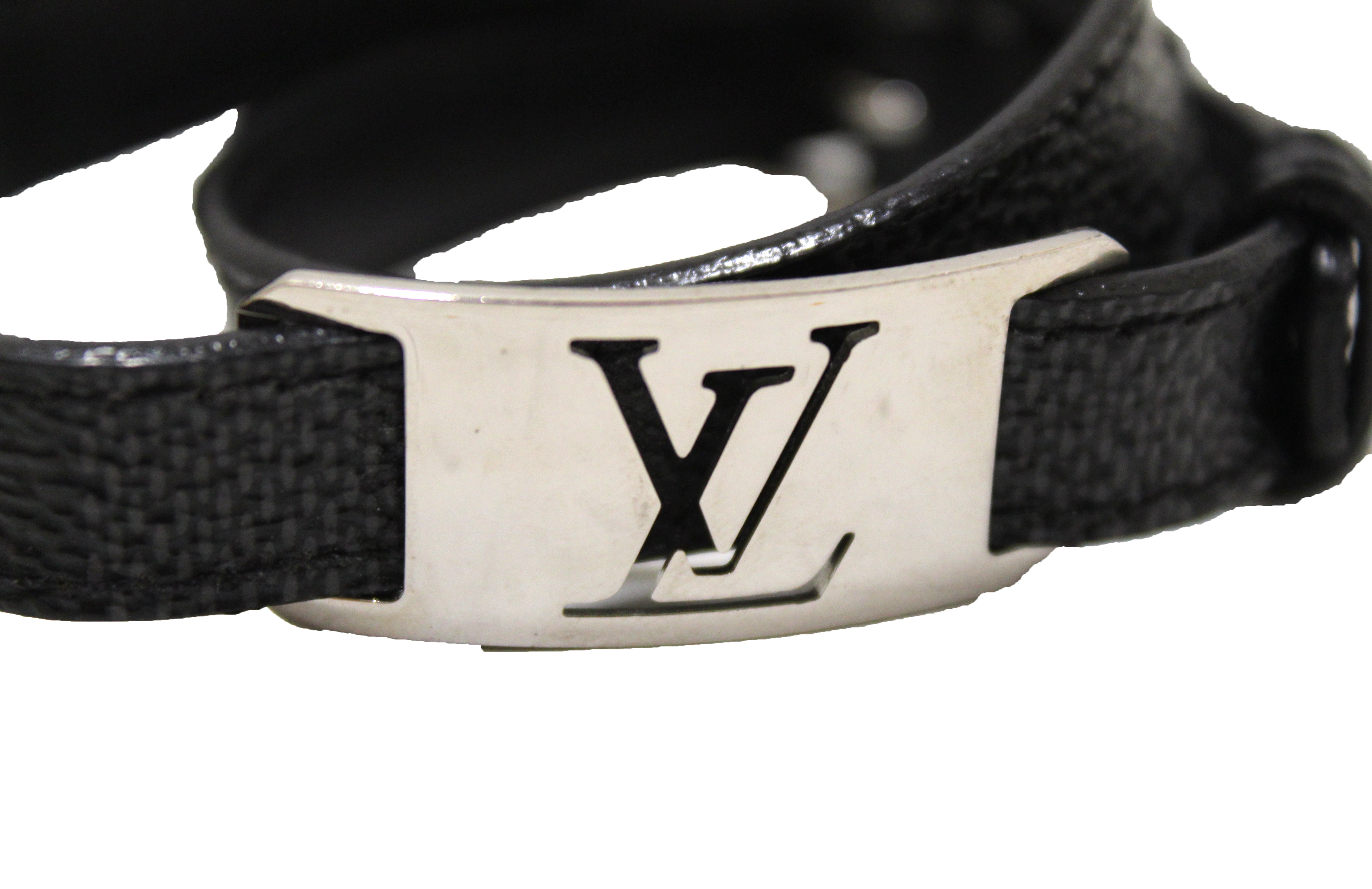 Authentic Louis Vuitton Damier Graphite Canvas Sign It Bracelet - Luxury Unisex Fashion Accessory for Gifts, Travel & Everyday Wear