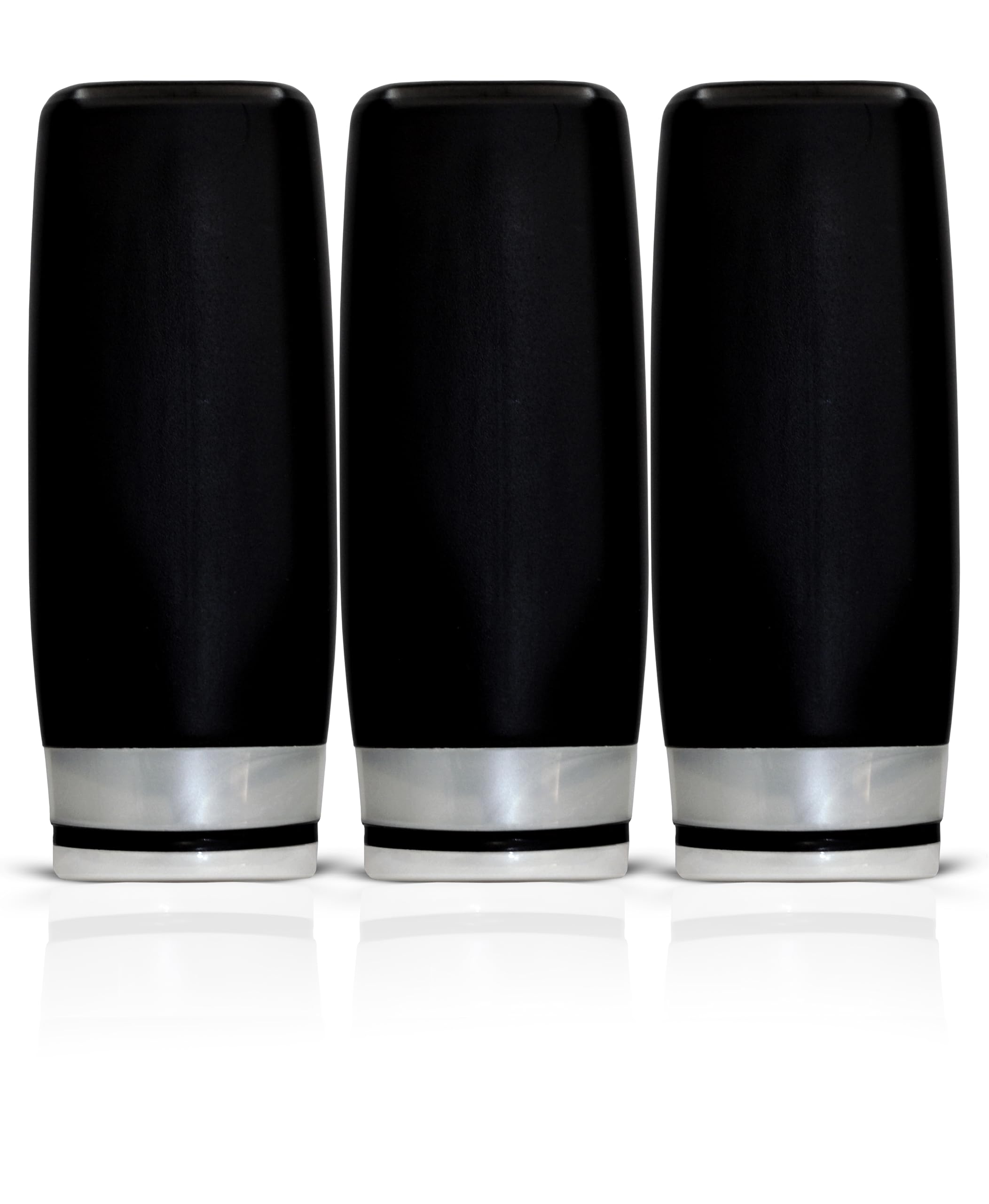 200ml Empty Squeeze Black Bottles - 3 Pack Leak-Proof Refillable Plastic Bottles with Flip Top Caps | Food Grade Safe for Travel, DIY, Cosmetics, Car Care & Household Storage | Perfect for Toiletries, Essential Oils, Cleaning Solutions & Liquid Soaps