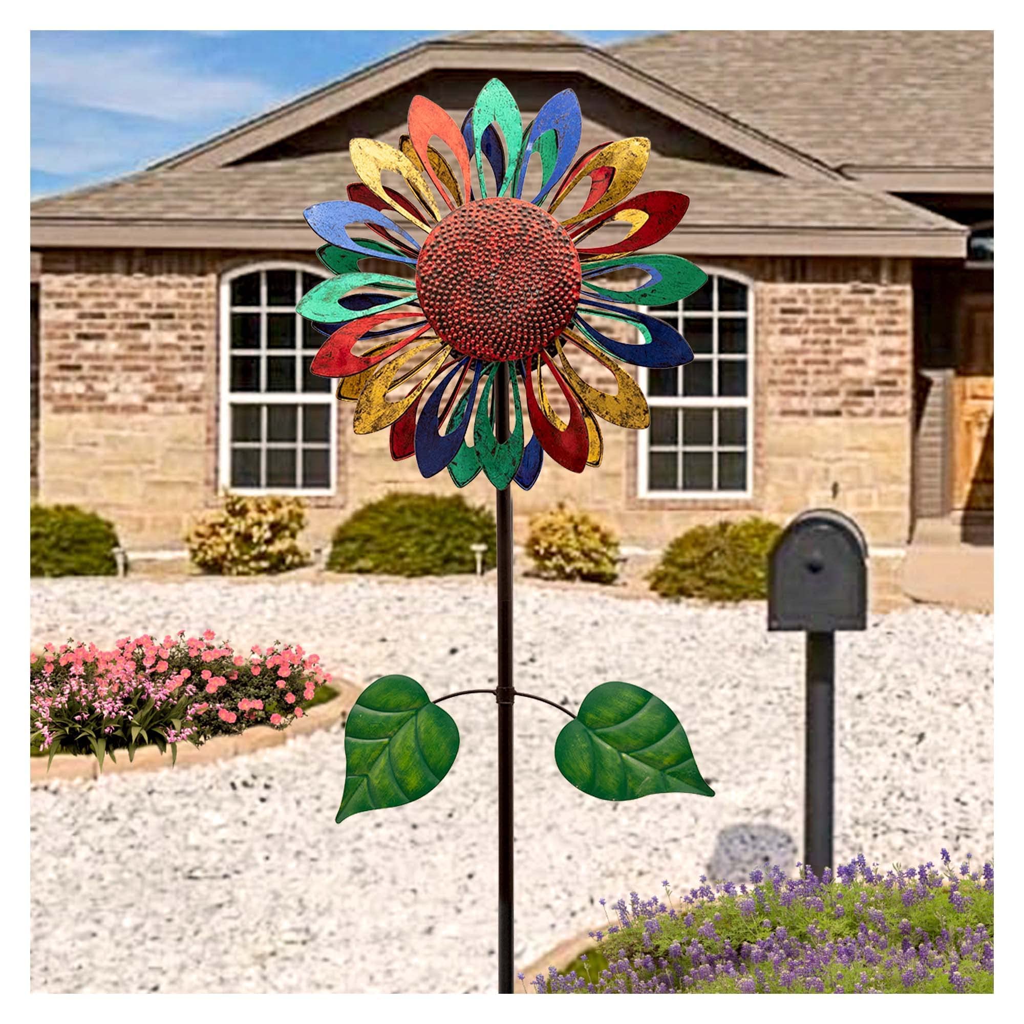 Large 84-Inch Sunflower Metal Wind Spinner for Yard, Garden, Lawn & Patio | Outdoor Kinetic Windmill Decor | Perfect for Backyard, Front Yard & Outdoor Spaces