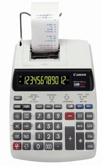 Canon MP-120 MG-ES II Printing Calculator - Desktop Financial Calculator with 12-Digit LCD Display for Office, Accounting & Business Use